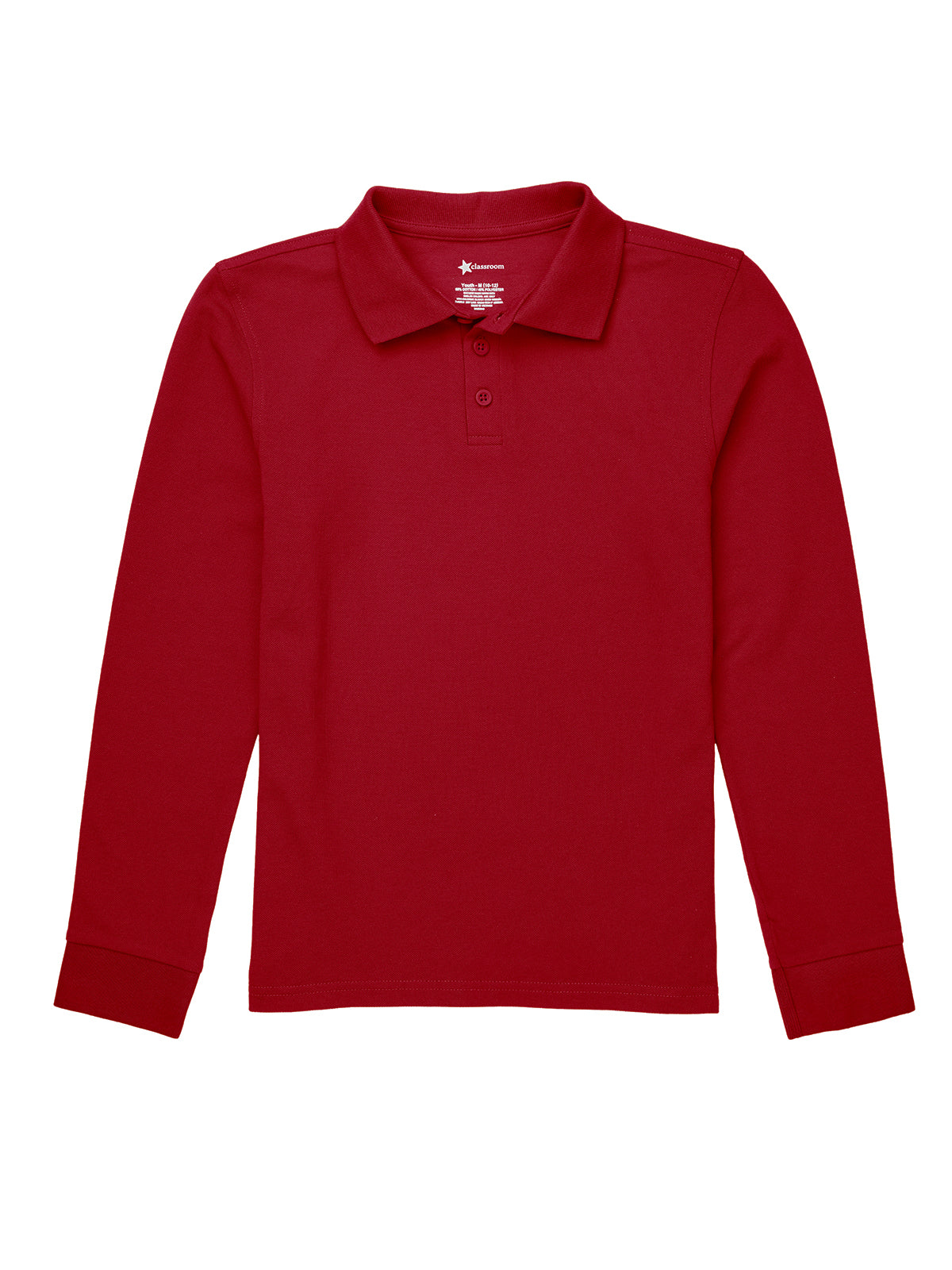 Unisex Long Sleeve Pique Polo - CR835X - Red