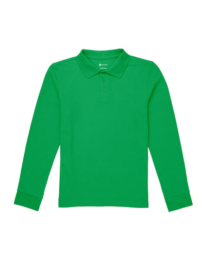 Unisex Long Sleeve Pique Polo - CR835X - Kelly Green