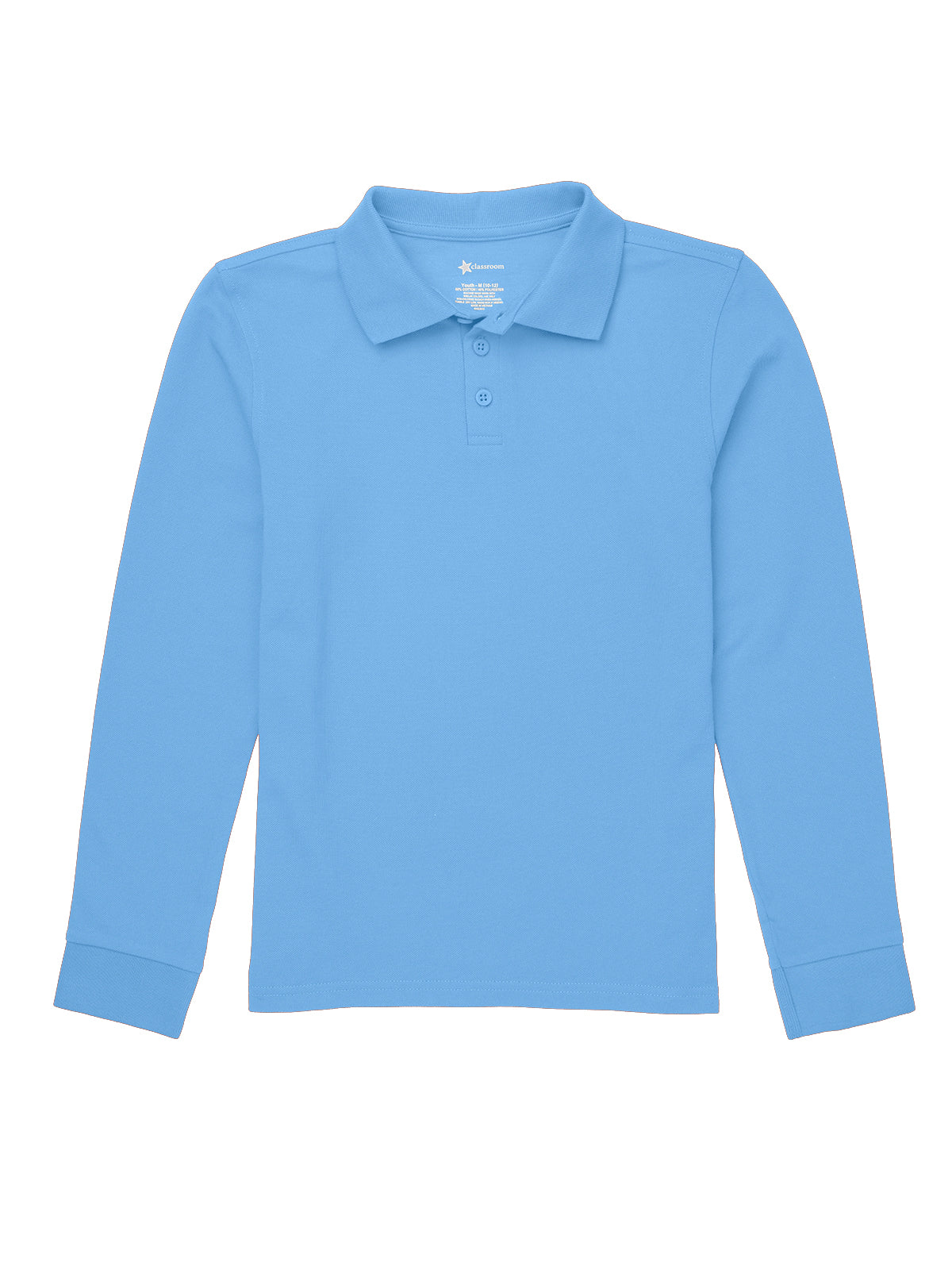 Unisex Long Sleeve Pique Polo - CR835X - Light Blue