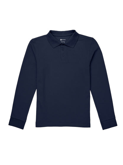 Unisex Long Sleeve Pique Polo - CR835X - Navy