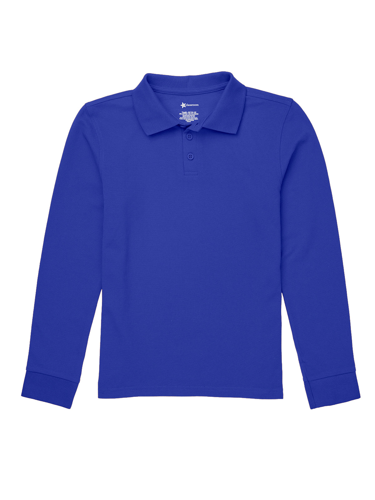 Unisex Long Sleeve Pique Polo - CR835X - Royal