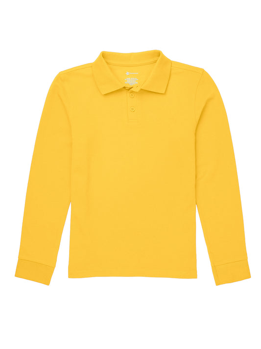 Children's Unisex Long Sleeve Pique Polo - CR835Y - Gold