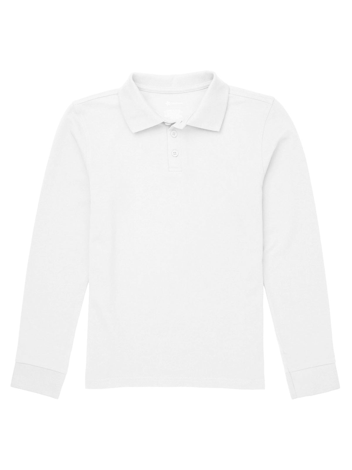 Children's Unisex Long Sleeve Pique Polo - CR835Y - White