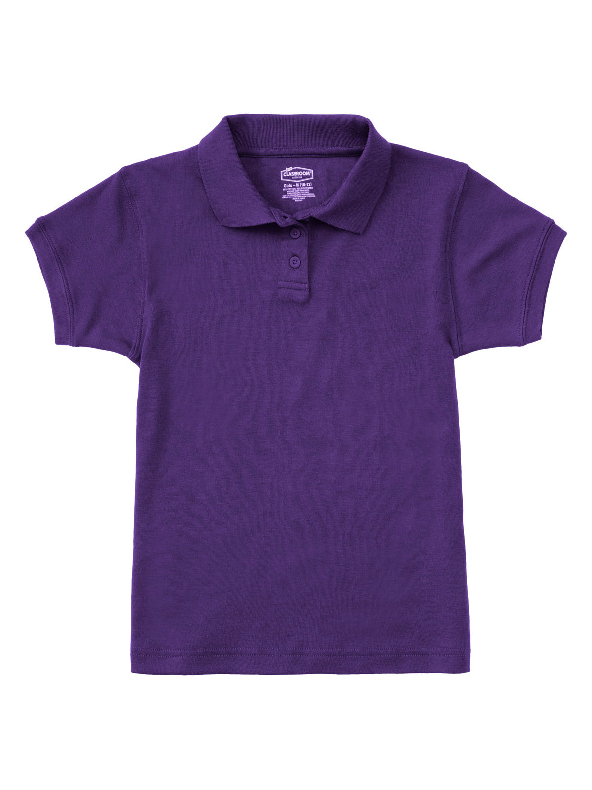 Junior Girls' Short Sleeve Fitted Interlock Polo - CR858X - Dark Purple