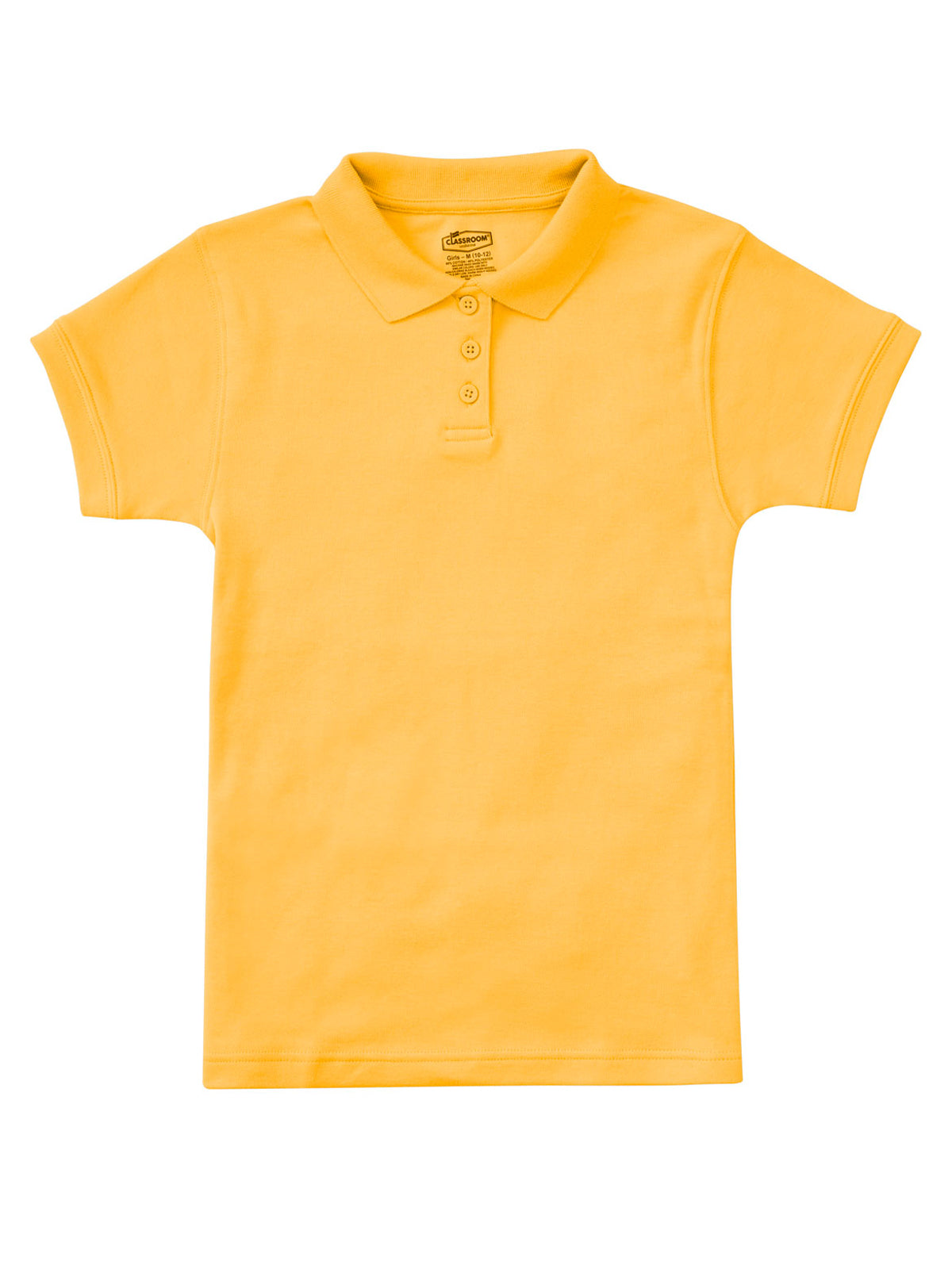 Junior Girls' Short Sleeve Fitted Interlock Polo - CR858X - Gold