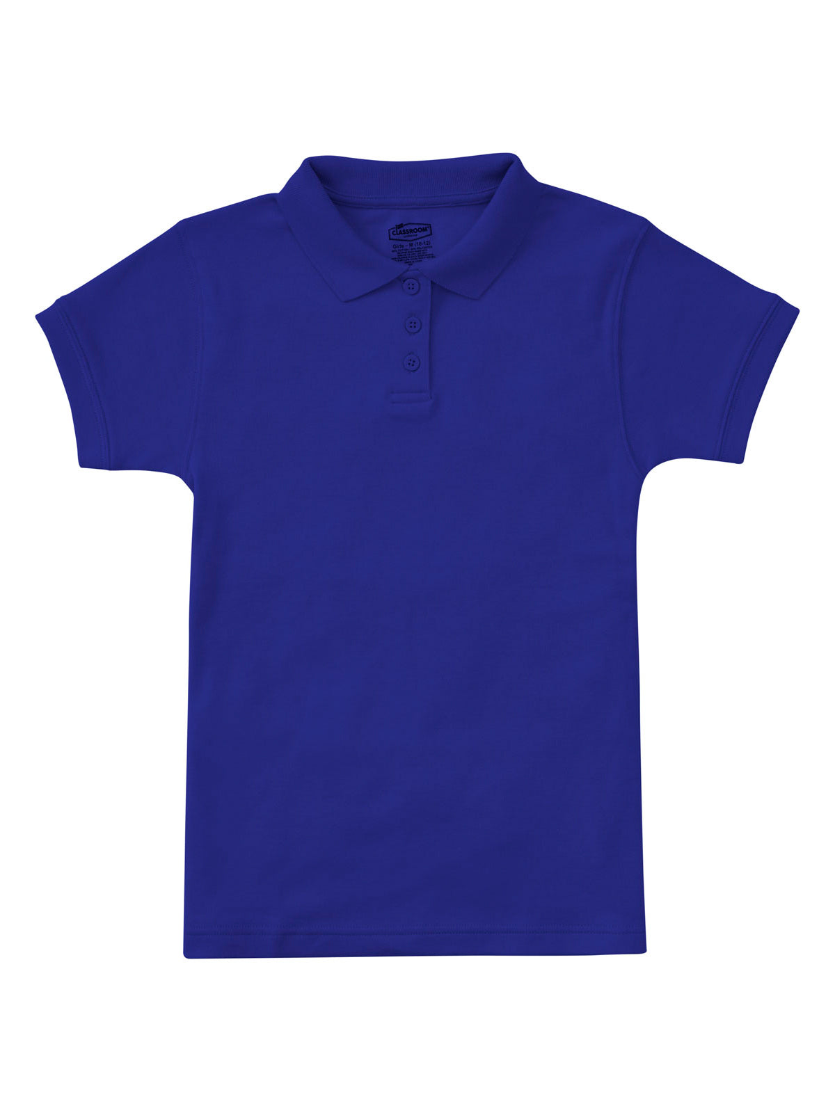 Junior Girls' Short Sleeve Fitted Interlock Polo - CR858X - Royal