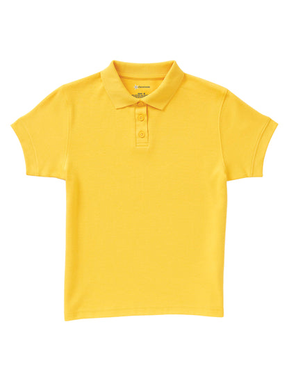 Junior Girls' Short Sleeve Fitted Interlock Polo - CR858X - Yellow