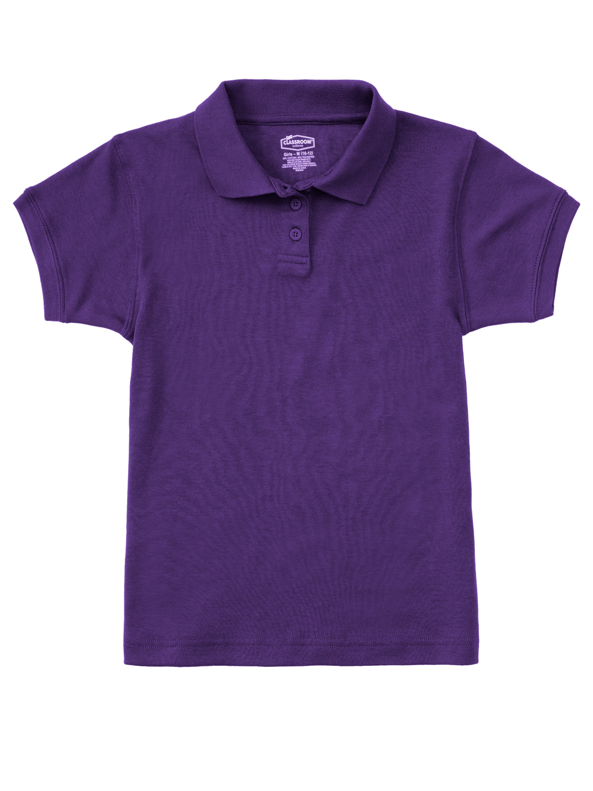 Girls' Short Sleeve Fitted Interlock Polo - CR858Y - Dark Purple