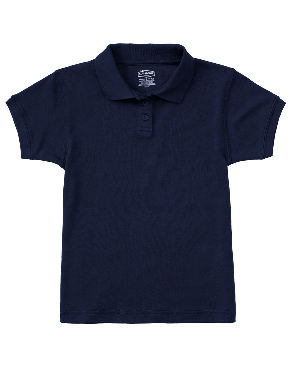 Girls' Short Sleeve Fitted Interlock Polo - CR858Y - Dark Navy