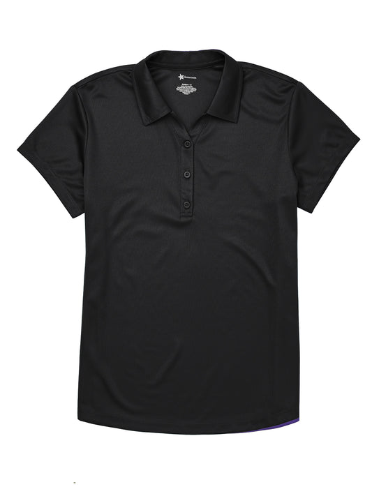 Junior Girls' Moisture Wicking Polo - CR864X - Black