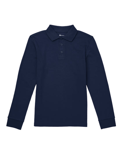 Unisex Adult Long Sleeve Interlock Polo - CR873X - Dark Navy