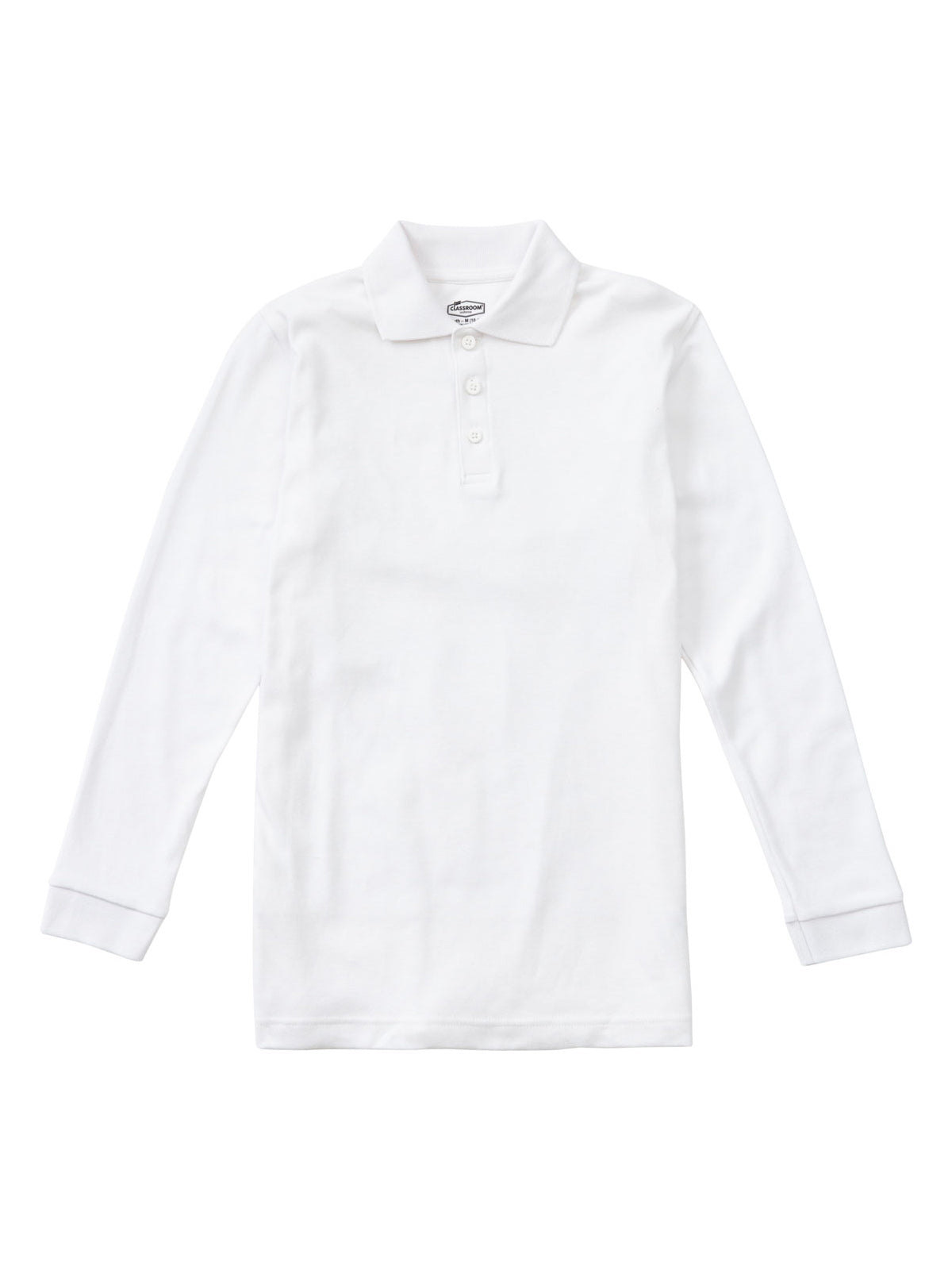 Youth Long Sleeve Interlock Polo - CR873Y - White