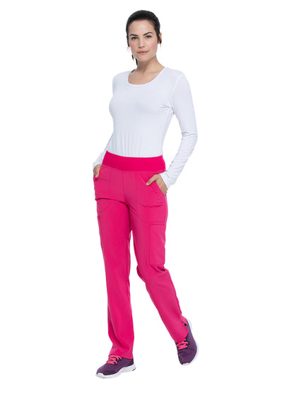 Women's Natural Rise Tapered Leg Pull-On Pant - DK005 - Hot Pink