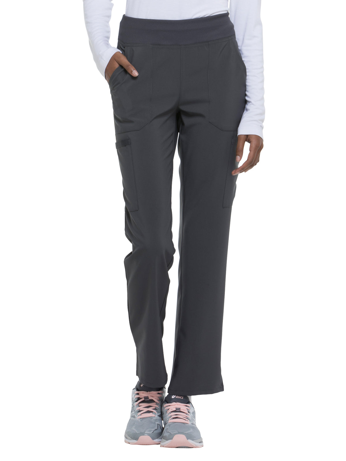 Women's Natural Rise Tapered Leg Pull-On Pant - DK005 - Pewter
