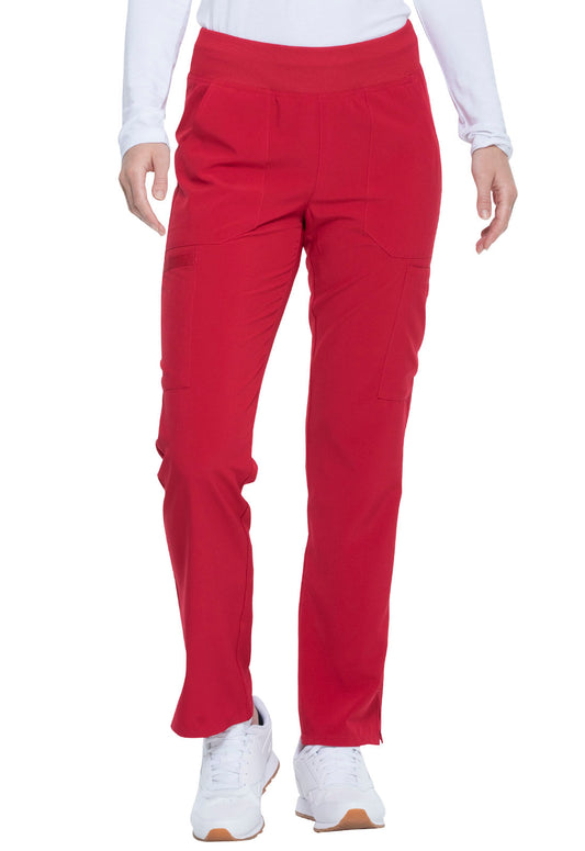 Women's Natural Rise Tapered Leg Pull-On Pant - DK005 - Red