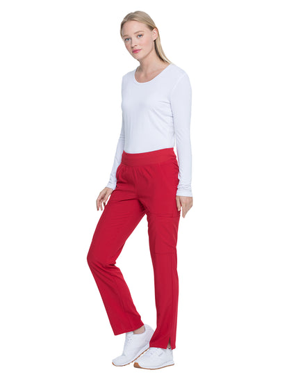 Women's Natural Rise Tapered Leg Pull-On Pant - DK005 - Red