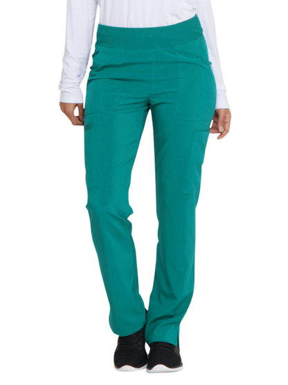Women's Natural Rise Tapered Leg Pull-On Pant - DK005 - Teal Blue