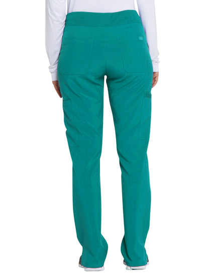 Women's Natural Rise Tapered Leg Pull-On Pant - DK005 - Teal Blue