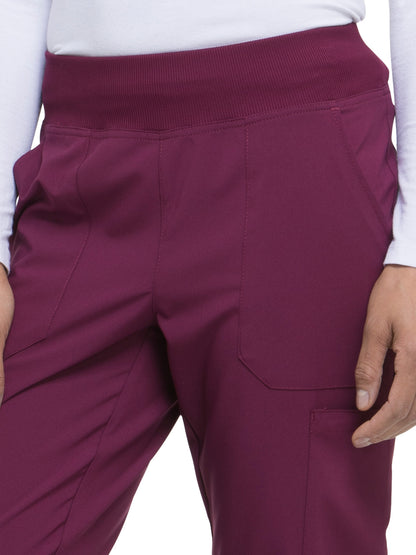 Women's Natural Rise Tapered Leg Pull-On Pant - DK005 - Wine