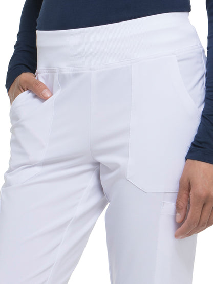 Women's Natural Rise Tapered Leg Pull-On Pant - DK005 - White