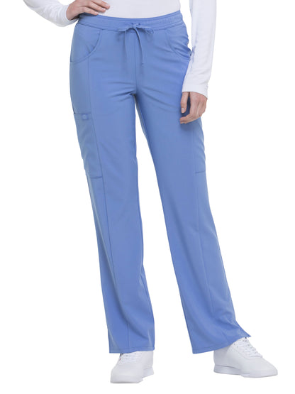 Women's Mid Rise Straight Leg Drawstring Pant - DK010 - Ciel