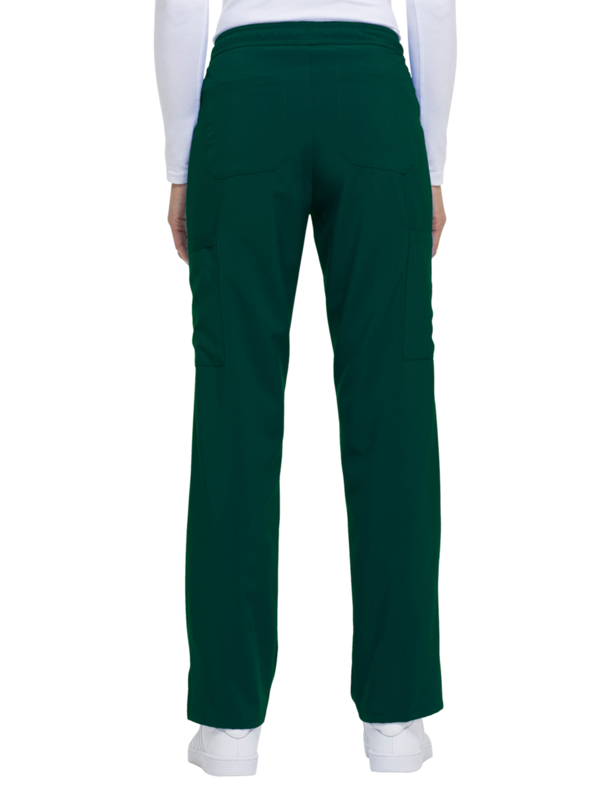 Women's Mid Rise Straight Leg Drawstring Pant - DK010 - Hunter Green