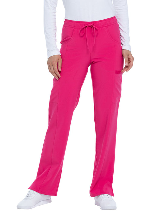 Women's Mid Rise Straight Leg Drawstring Pant - DK010 - Hot Pink