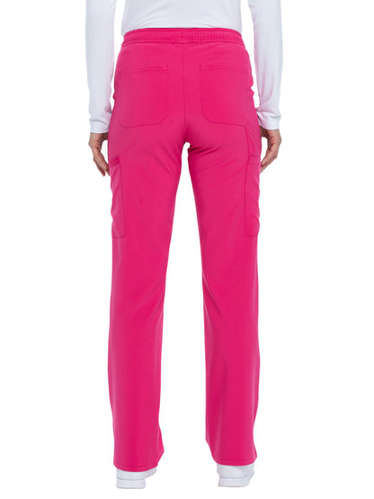 Women's Mid Rise Straight Leg Drawstring Pant - DK010 - Hot Pink