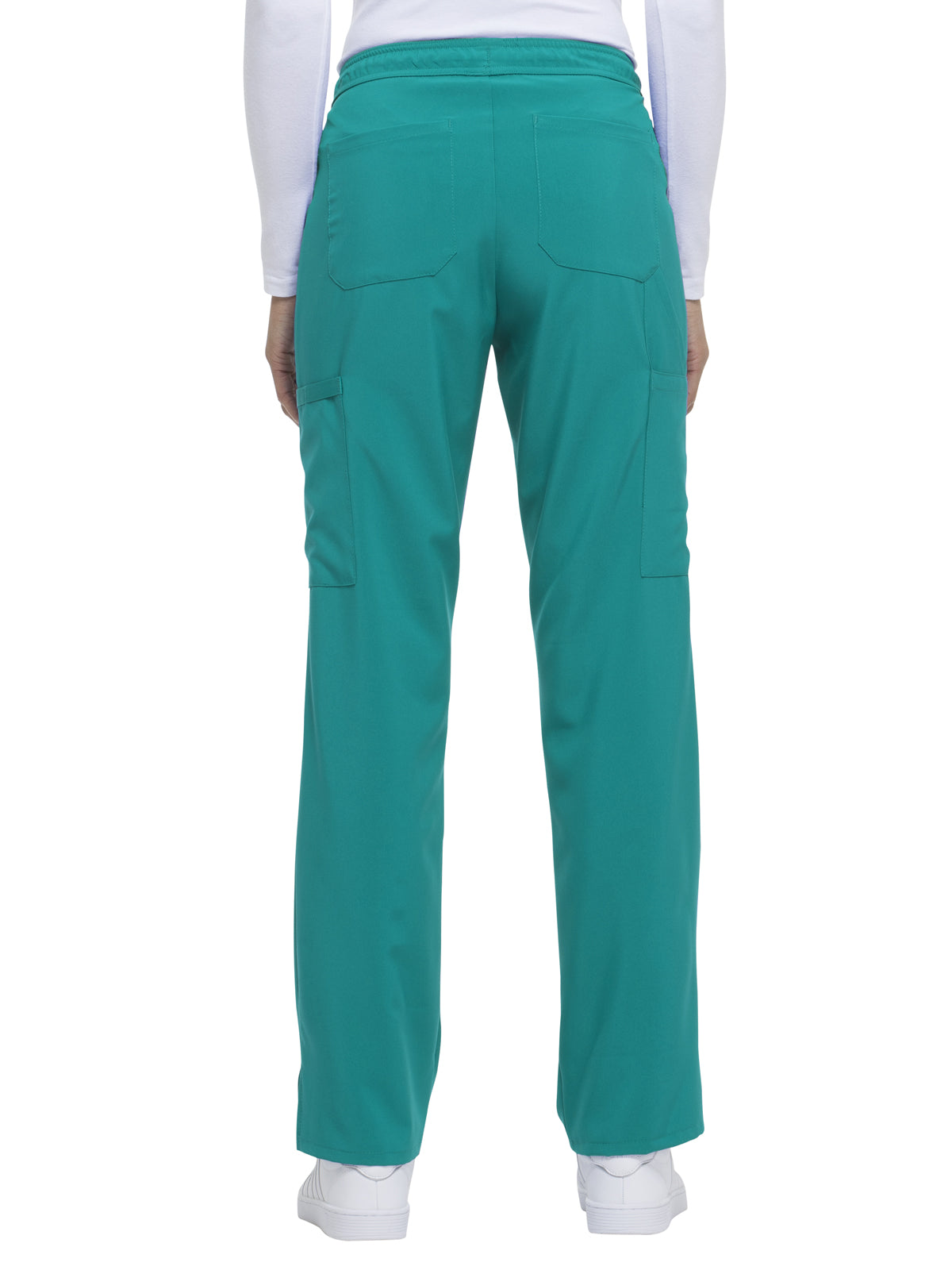 Women's Mid Rise Straight Leg Drawstring Pant - DK010 - Teal Blue