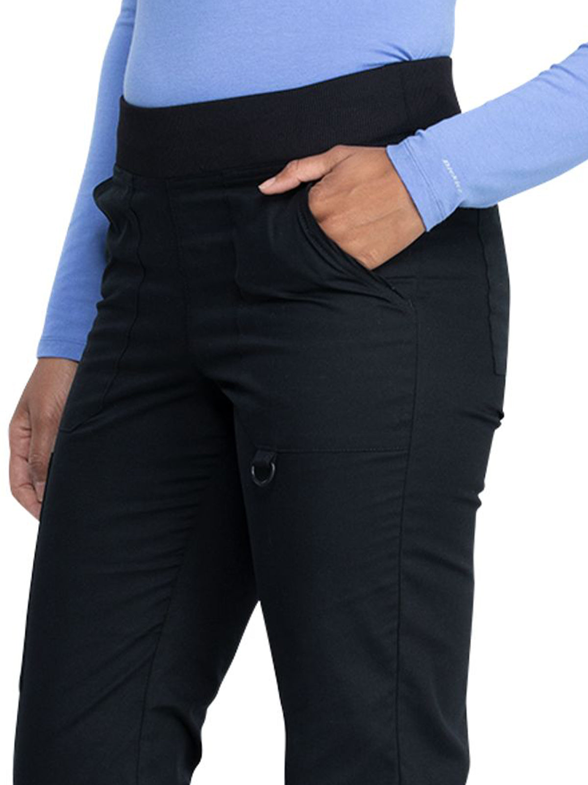 Women's Mid Rise Tapered Leg Pull-on Pant - DK125 - Black