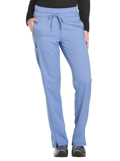 Women's Mid Rise Straight Leg Drawstring Pant - DK130 - Ciel Blue