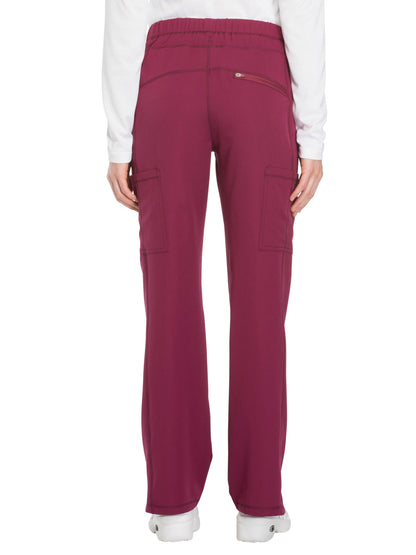 Women's Mid Rise Straight Leg Drawstring Pant - DK130 - Wine