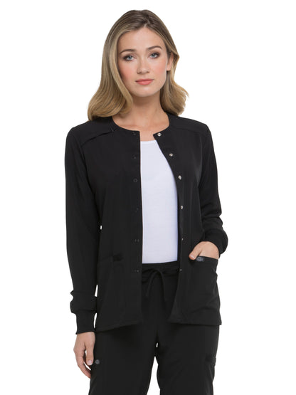 Women's 2-Pocket Snap Front Jacket - DK305 - Black