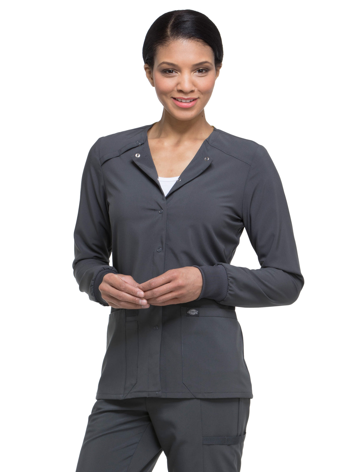 Women's 2-Pocket Snap Front Jacket - DK305 - Pewter