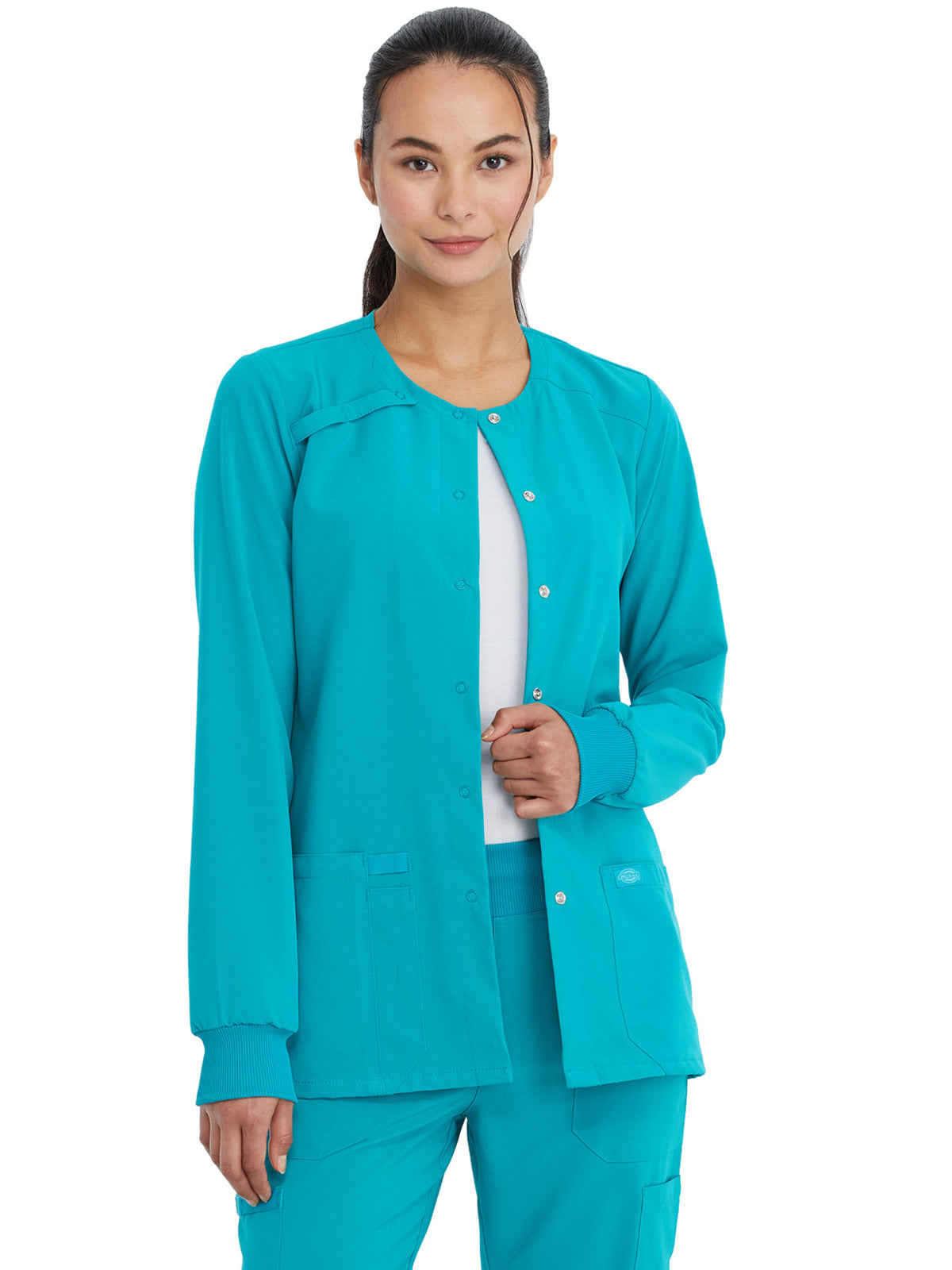 Women's 2-Pocket Snap Front Jacket - DK305 - Teal Blue