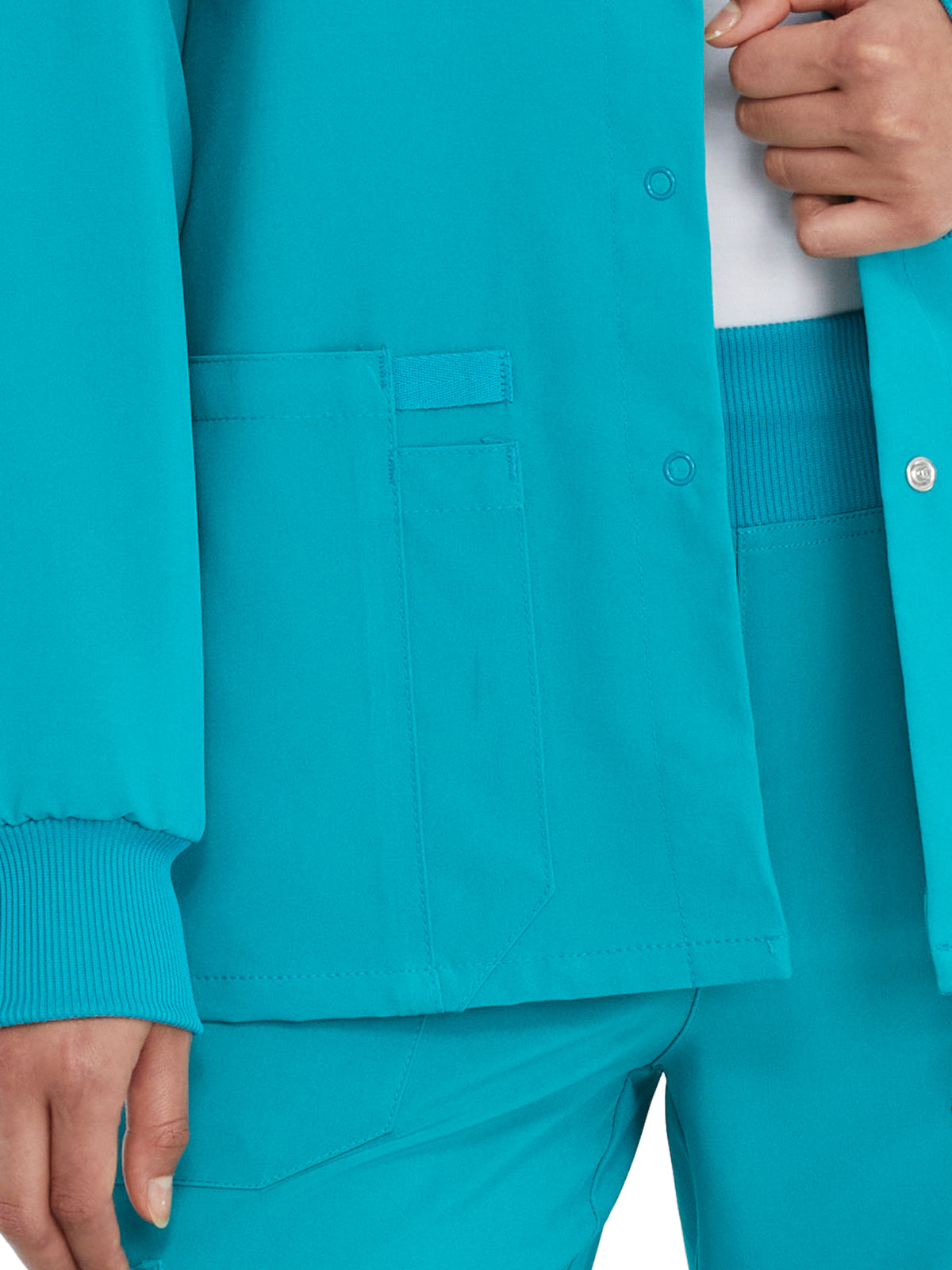 Women's 2-Pocket Snap Front Jacket - DK305 - Teal Blue