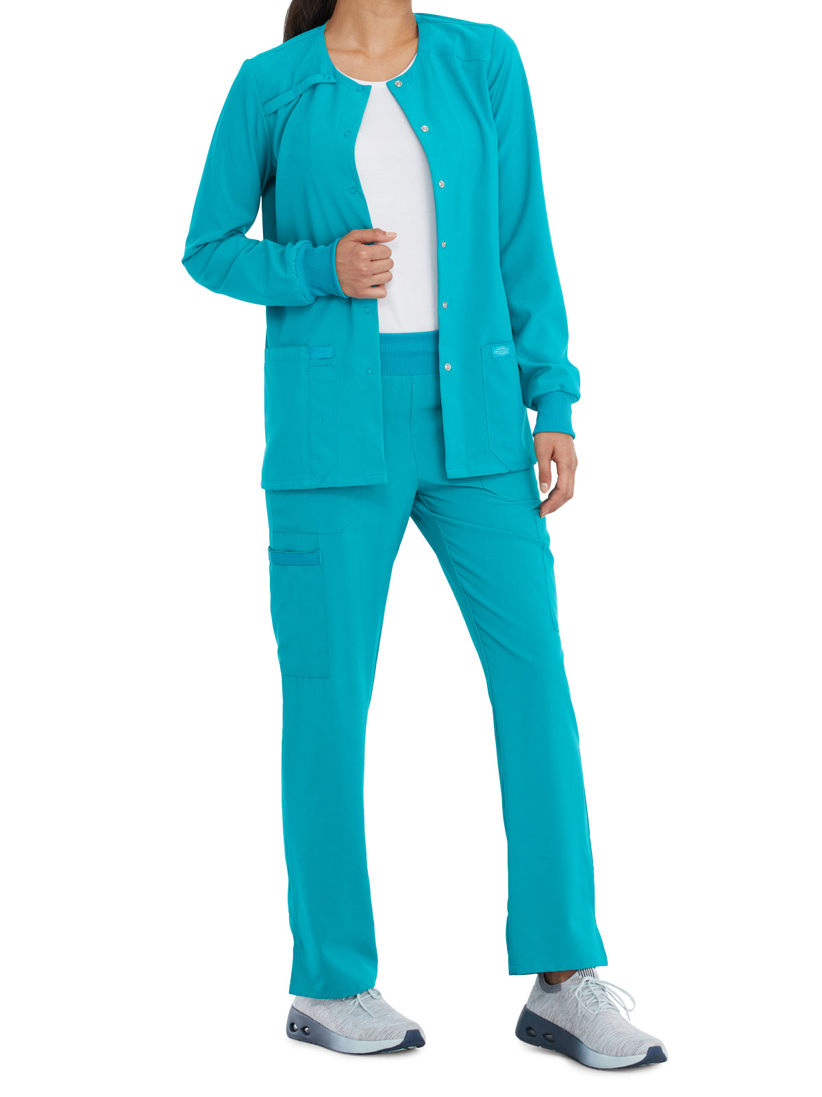 Women's 2-Pocket Snap Front Jacket - DK305 - Teal Blue