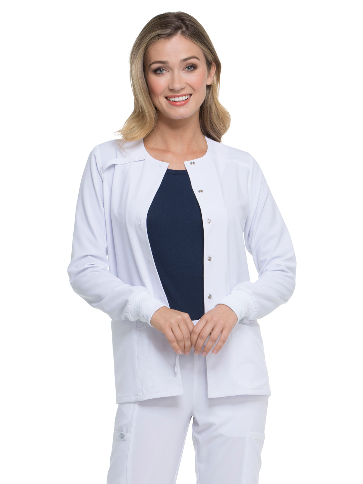 Women's 2-Pocket Snap Front Jacket - DK305 - White