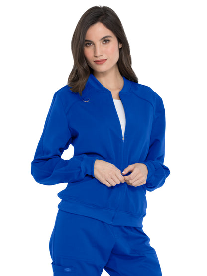 Women's 2-Pocket Zip Front Scrub Jacket - DK365 - Royal