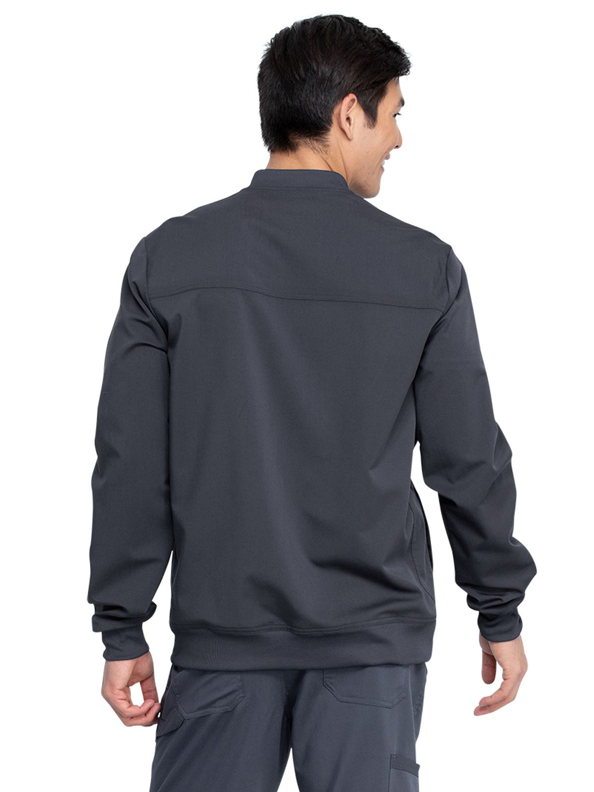 Men's 5-Pocket Zip Front Scrub Jacket - DK370 - Pewter