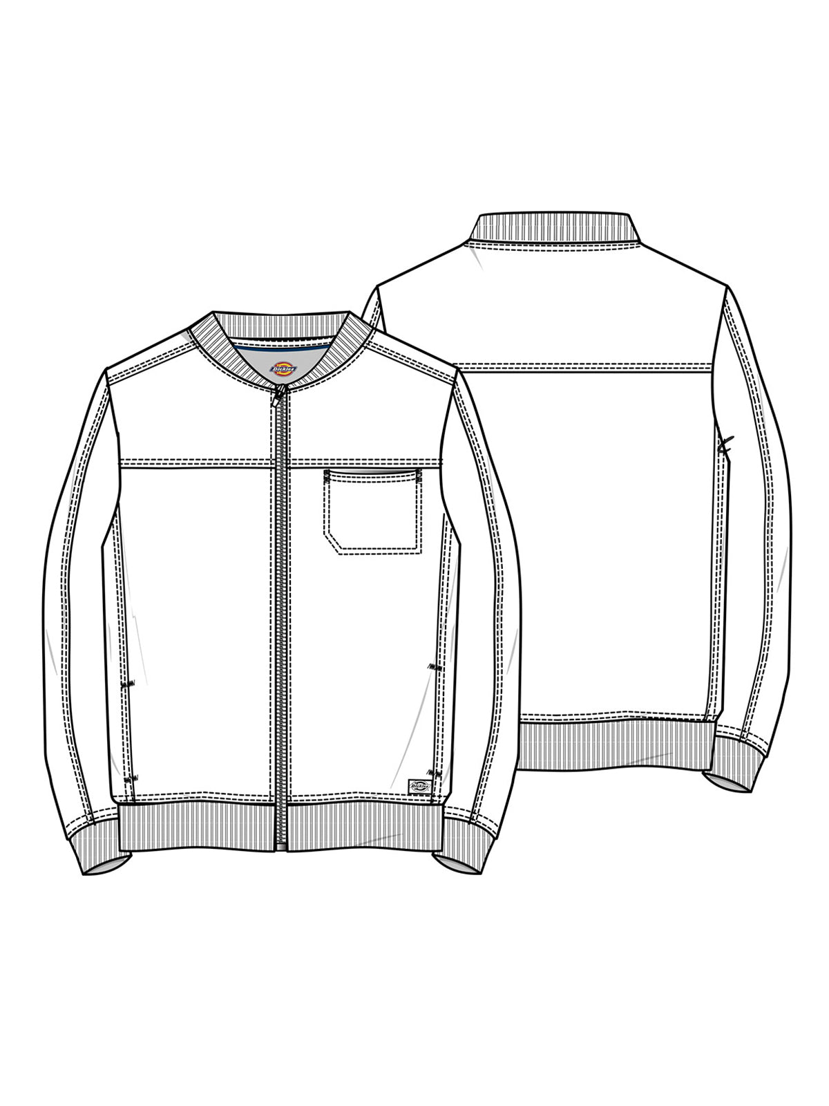 Men's 5-Pocket Zip Front Scrub Jacket - DK370 - Black