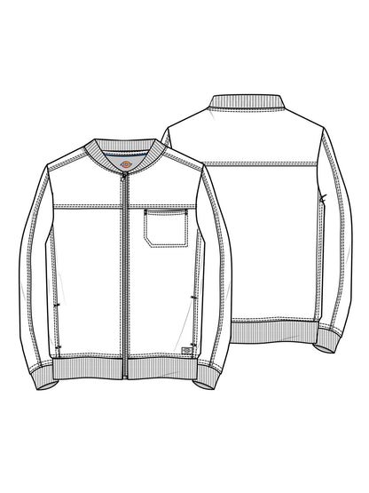 Men's 5-Pocket Zip Front Scrub Jacket - DK370 - Black