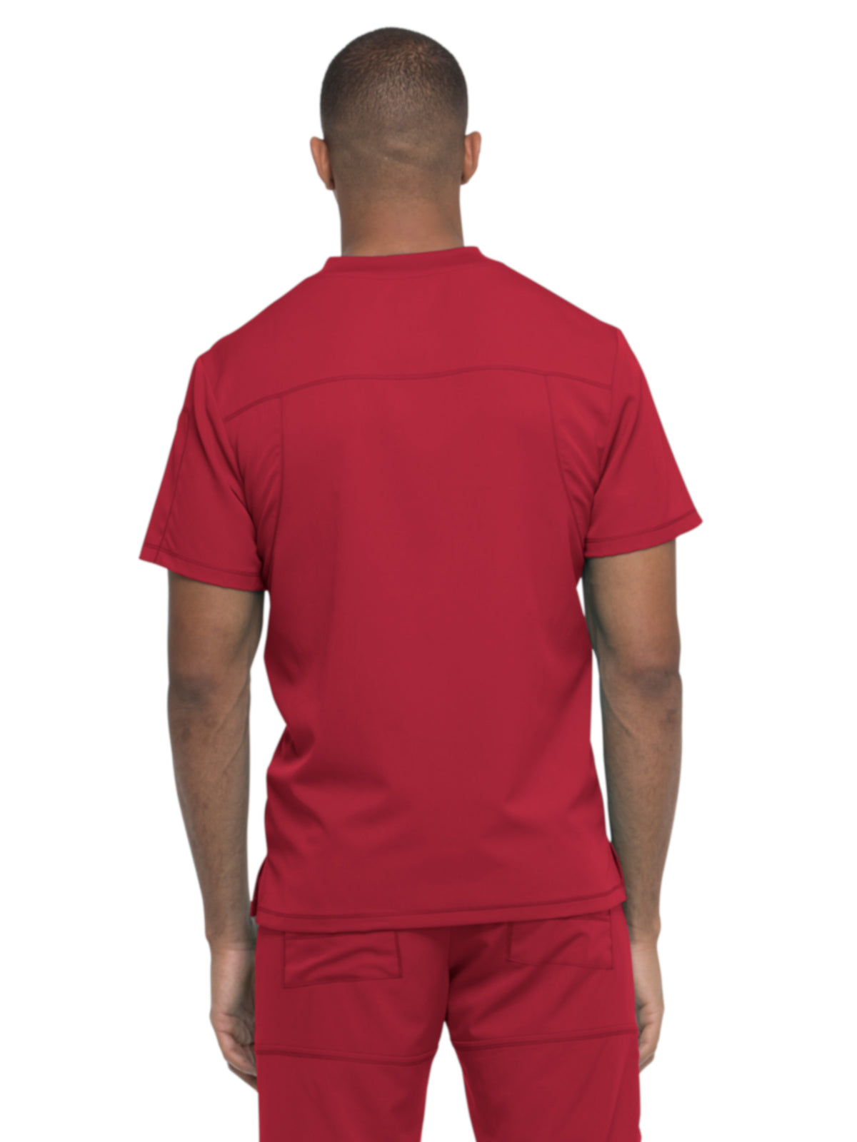 Men's 2-Pocket Tuckable Scrub Top - DK610 - Red