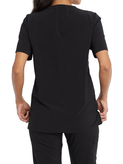 Unisex 2-Pocket V-Neck Scrub Top - DK619 - Black