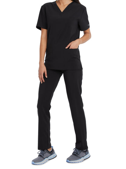 Unisex 2-Pocket V-Neck Scrub Top - DK619 - Black