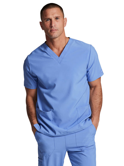 Unisex 2-Pocket V-Neck Scrub Top - DK619 - Ciel