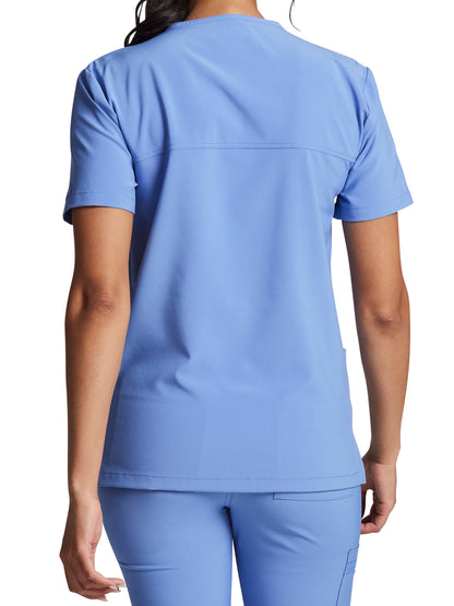 Unisex 2-Pocket V-Neck Scrub Top - DK619 - Ciel