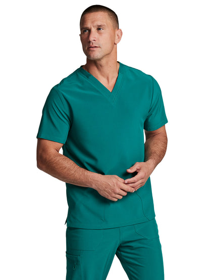 Unisex 2-Pocket V-Neck Scrub Top - DK619 - Hunter Green