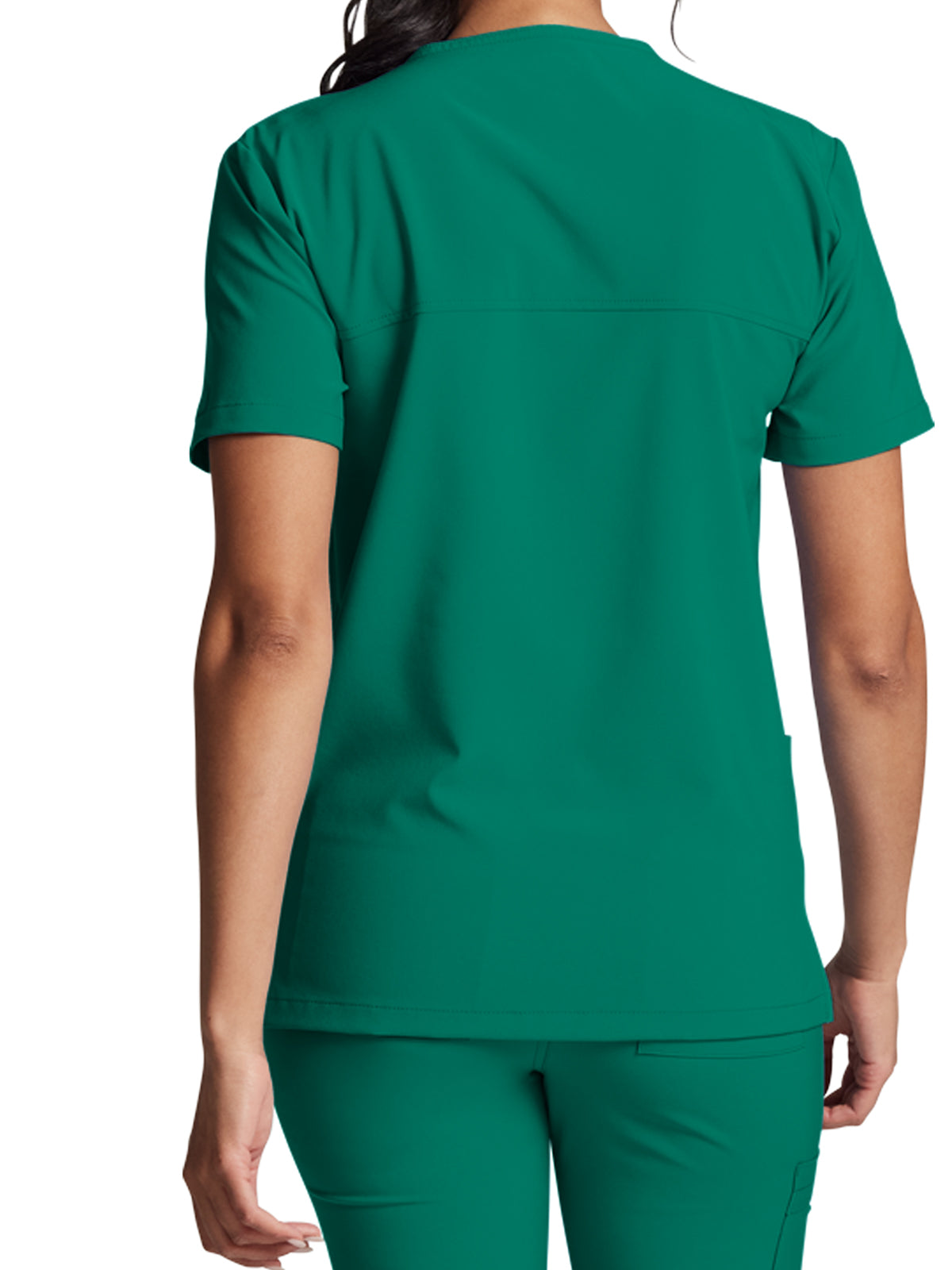 Unisex 2-Pocket V-Neck Scrub Top - DK619 - Hunter Green