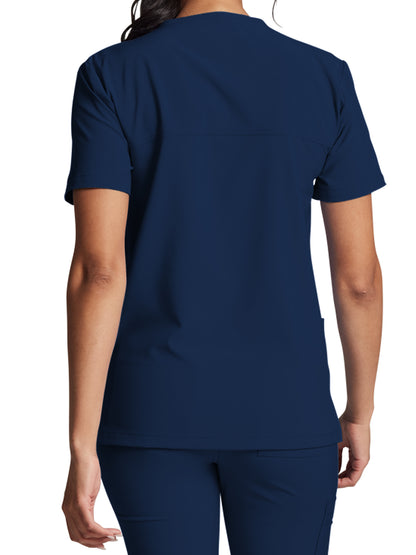 Unisex 2-Pocket V-Neck Scrub Top - DK619 - Navy